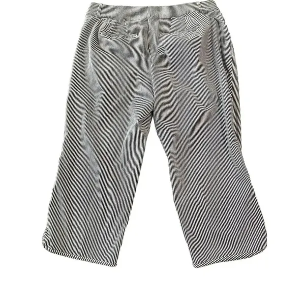 Lane Bryant The Allie SZ 18 Pants Pinstripe‎ Capris Crop Ankle Blue/Gray & White - Image 2