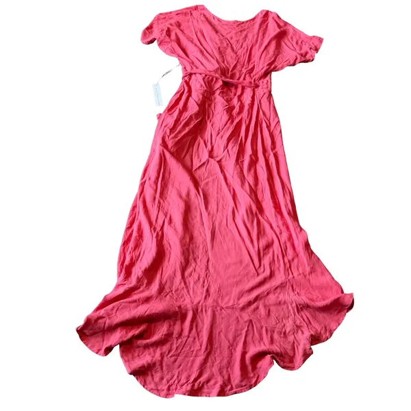 Young Fabulous & Broke Short Sleeve Wrap Dress Bold Pink Flowy Ruffle Medium NWT - Image 7