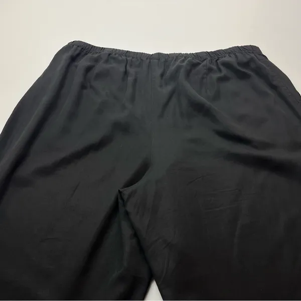 John Mark Black Wide-Leg Cropped Pants Button Accents Womens Large Tencel‎ *FLAW - Image 12
