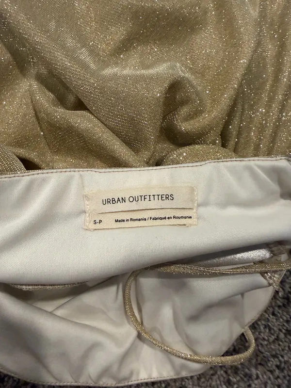 UO Sparkly Moon Beam Empire Waist Mini Dress - Image 6