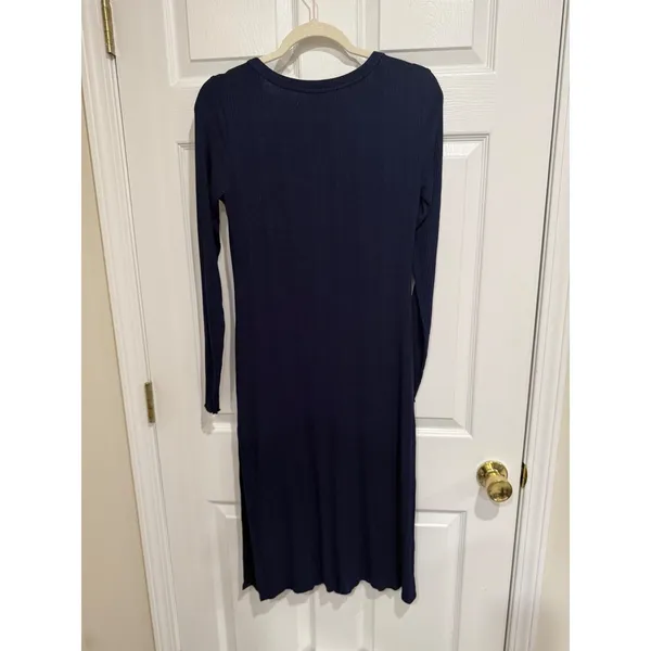 Anthropologie Navy‎ Ribbed Longline Cardigan and Lounge Pants Set - Image 6