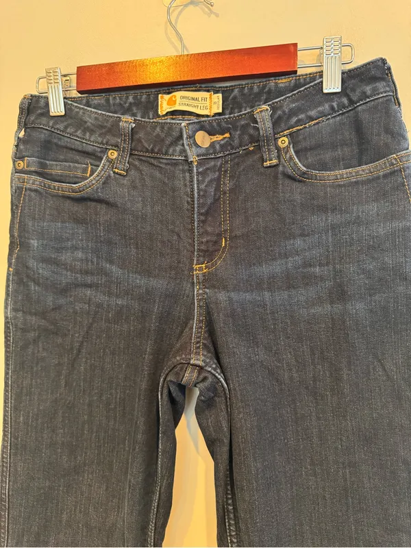 Carhartt Flannel Lined Straight Leg Jeans Size 8 - Image 3