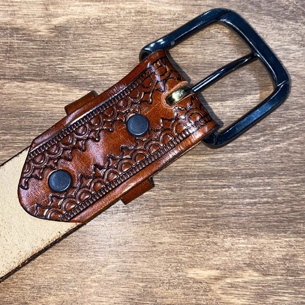Genuine leather size 18 boho engraved belt - Image 6