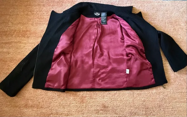 Harley-Davidson Women’s S 100% Wool Black Moto Jacket Embroidered Vintage 2005 - Image 7