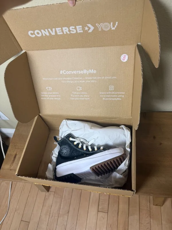 Rare Custom Converse Platform High Top Sneakers Black Brocade Size 7.5 NEW - Image 12
