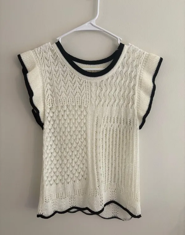 boutique white knit top - Image 2