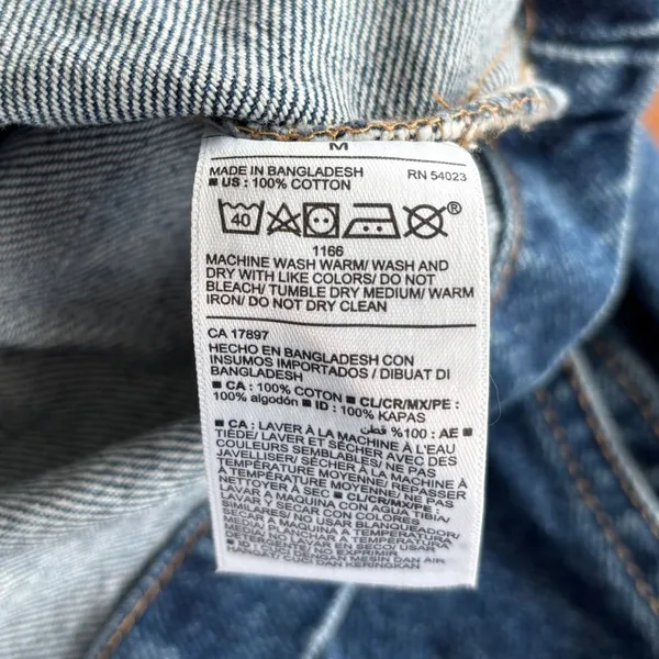 Old Navy Denim Chore Jacket Medium Blue Button Up Workwear Utility Fall Boho - Image 4