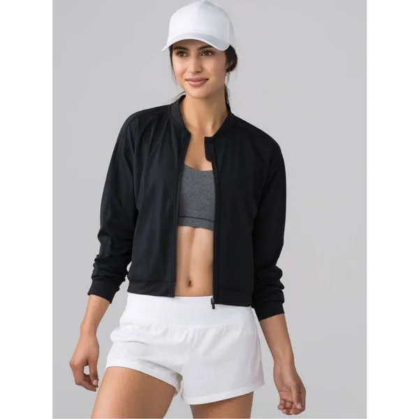 Lululemon Final Lap Jacket Black Perforated Mesh Lightweight Athletic Coat - Image 3