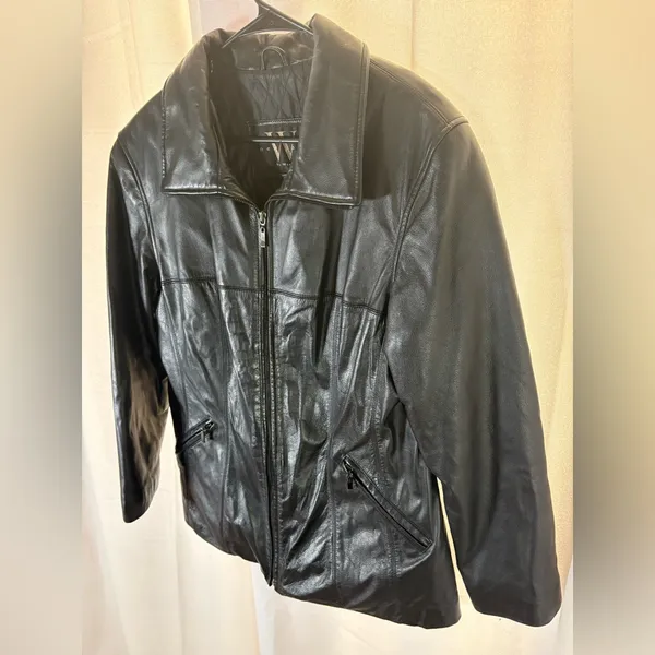 Vintage New York by‎ Winlet Women’s Large Black Genuine Leather Jacket EUC - Image 2