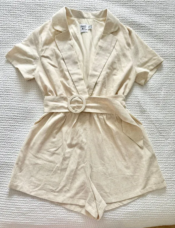 Princess Polly Turin beige shortsleeve romper playsuit - Image 2