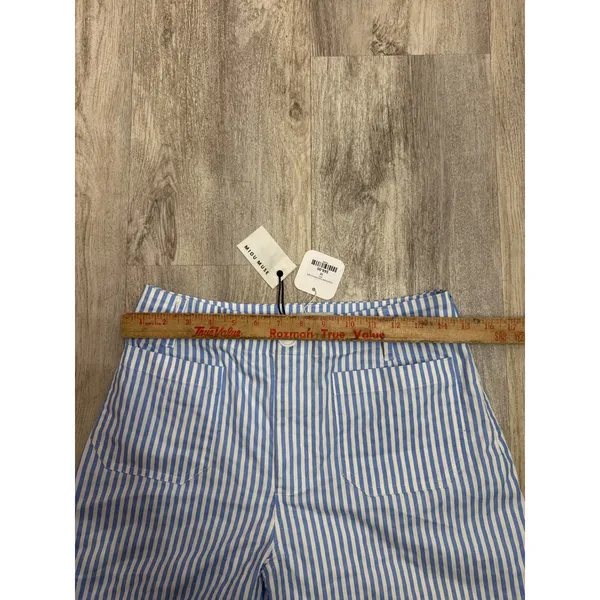 Miou Muse Blue White Striped High Rise Wide Leg Pants New Size Medium - Image 6