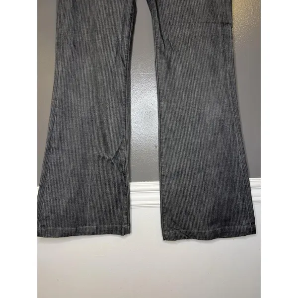 7 For All Mankind Jeans Womens 27 Gray Charcoal Wash Flare Striped Stretch Denim - Image 3