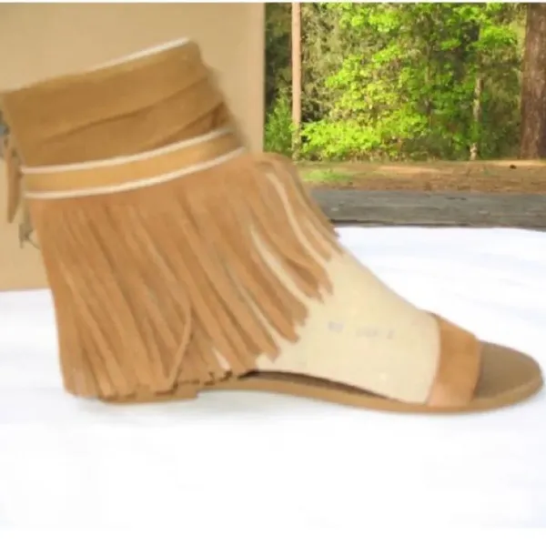 NWT Ugg Koolaburra Brown Fringe Boho Sandals - Image 2