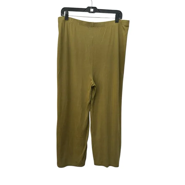 Gudrun Sjoden Green Stretchy‎ Crop Wide Leg Pants XL Modal Boho Lagenlook #W1-9 - Image 3