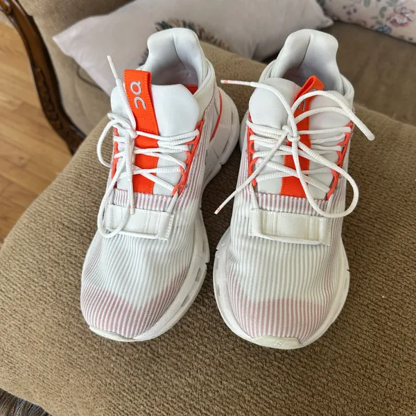 ON Cloudnova Void Sneaker in Undyed White & Flame - Image 3