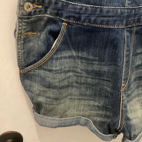 Levi’s shortalls in medium dark wash 1990’s style coverall s Medium - Image 3
