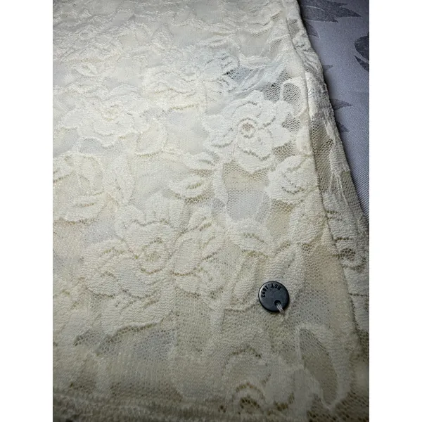 Abercrombie & Fitch Floral Lace Cream Racerback Tank Fairy Large Y2K 90s Boho - Image 6