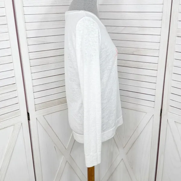 Victoria’s Secret Bombshell Burnout Slub Knit Long Sleeve Tee Shirt White‎ Small - Image 4
