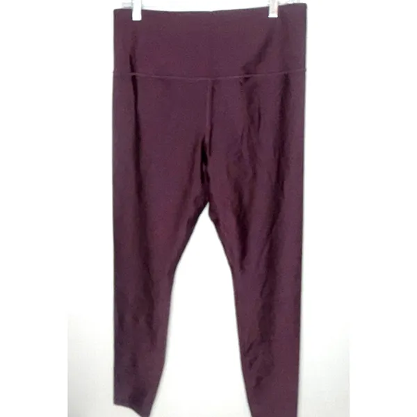 Athleta Women's Size Large Maroon Metallic Activewear Stretch Yoga Pant - Image 2
