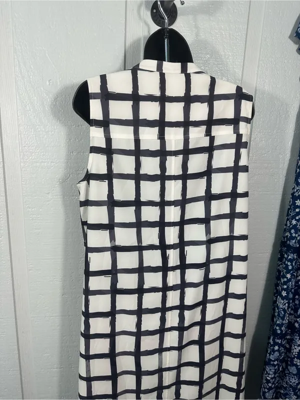 Crosby Black and White Button Down Dress Size Large EUC - Image 12