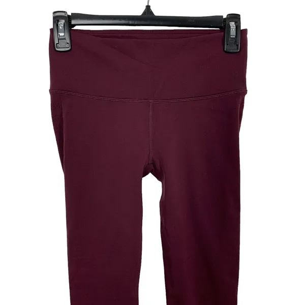 Lululemon Maroon 7/8‎ High Rise Leggings 6 Athleisure Workout Yoga - Image 2