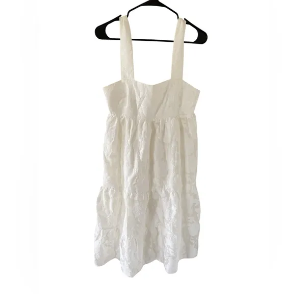 Amanda Uprichard Mitzi Tiered Midi Dress in White - Image 3