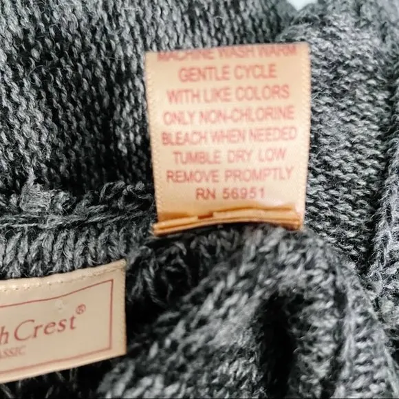 Vintage North Crest Sweater Vest Large Gray Marled Ramie Cotton Grandpa Preppy - Image 7