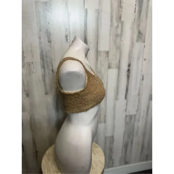 If It Were Me Teddy Lounge Set XS | Fuzzy Bralette & Wide Leg Pants | Cozy Tan T - Image 8