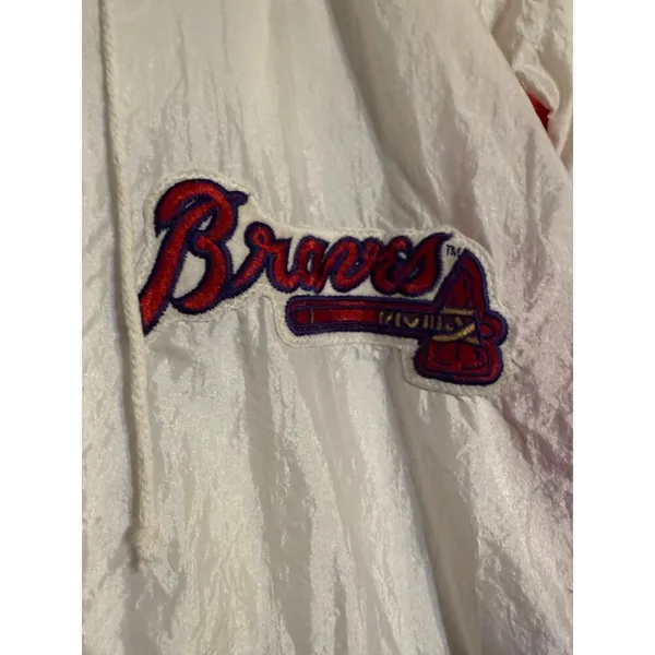 Vintage Atlanta Braves‎ Windbreaker Women's Medium - Image 2