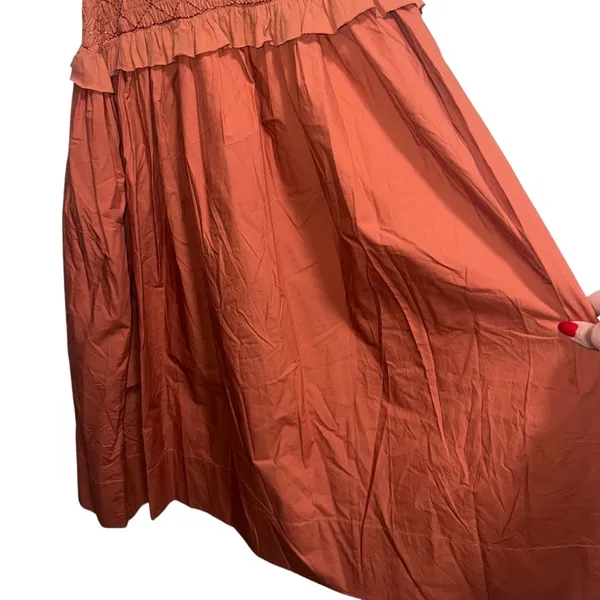 NEW NWT Madeline Smocked Midi Dress Clay - Image 9