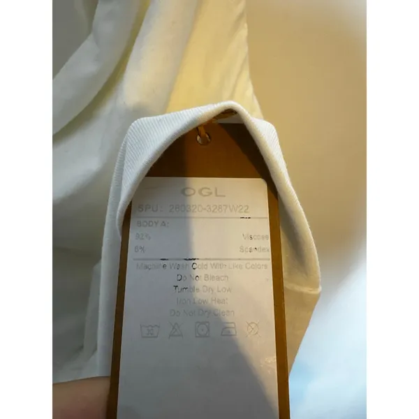OGL Women Small White Stretch Linen Blend Cowl Neck Tank Top Brand New - Image 5