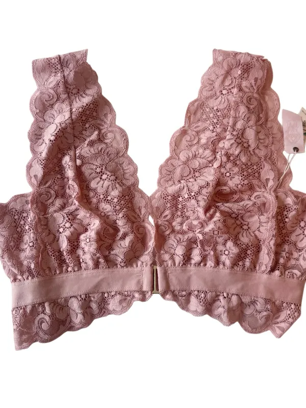 NWT Free People We Are Hah! Got Ur Back Bralette Copper Rose Pink Lace Size Med - Image 6