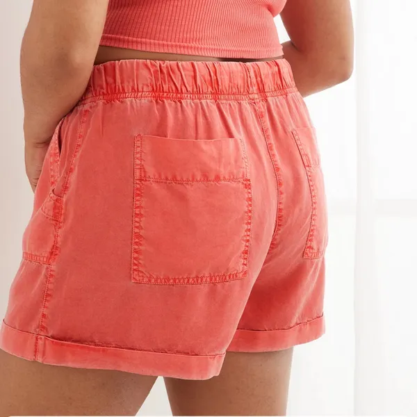 Aerie High Waisted Pull-On Shorts in Spicy Coral - Image 3