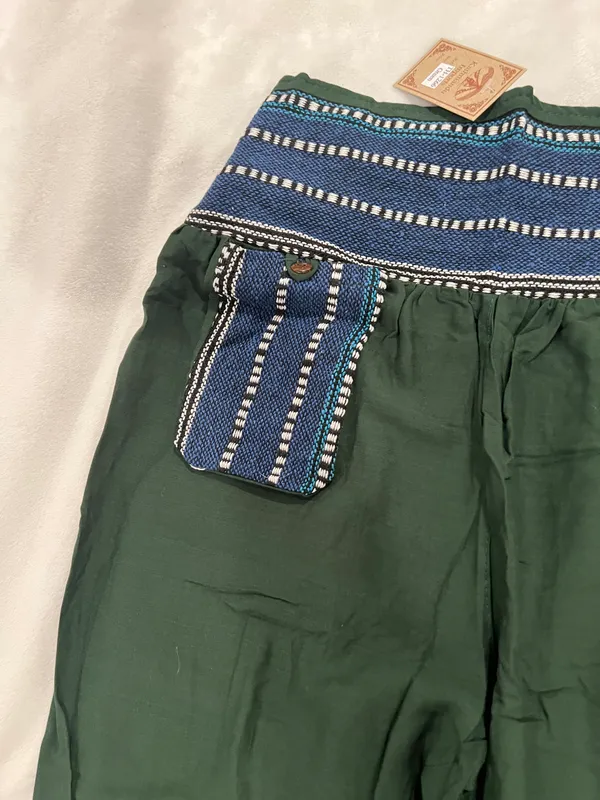 Kathmandu Imports Boehiemn Green Pants with Blue Waistband Size One size S-L - Image 2