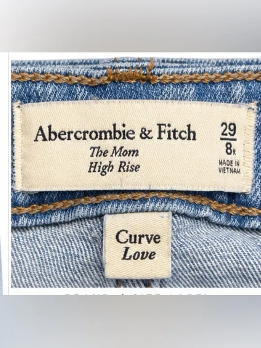 Abercrombie & Fitch Curve Love The Mom High Rise Distressed Jeans Size 29 / 8R - Image 3