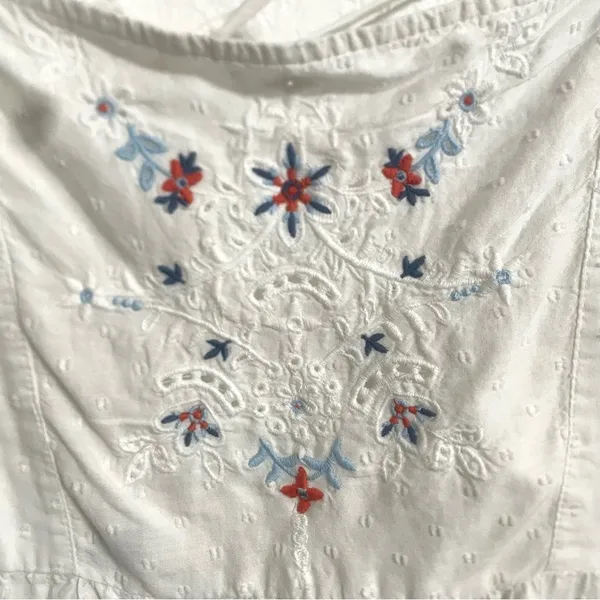 NWT Old Navy Womens Shirt Blouse White Floral Embroidered Babydoll Size 3X - Image 7