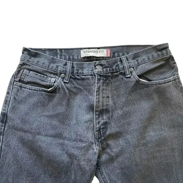 Levi Strauss #505 Black Cotton Straight Fit Men’s Denim Jeans SZ 34 # 1339 - Image 2
