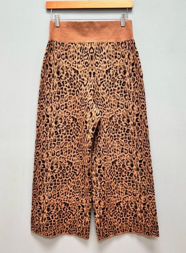 Anthropologie MOTH Leopard Sweater-Tie Knit Trousers S - Image 7