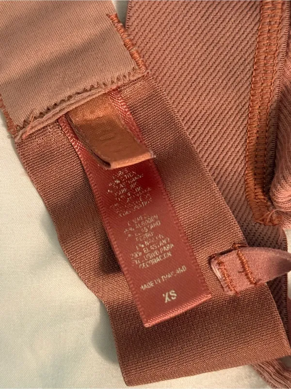 Skims Cotton Rib Plunge Bralette in Rose Clay - Image 4