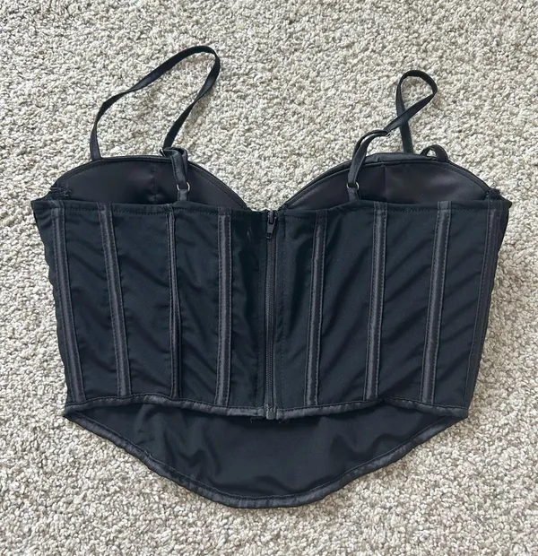 Black Corset Top Size M - Image 2