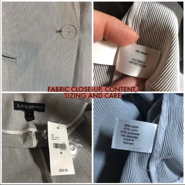 Lane Bryant Pin Stripe Blue And White Blazer Nwt (28) - Image 9