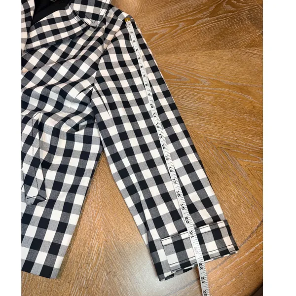 Ann Taylor Gingham Double Breasted Coat Jacket Black White Size‎ XXL - Image 9
