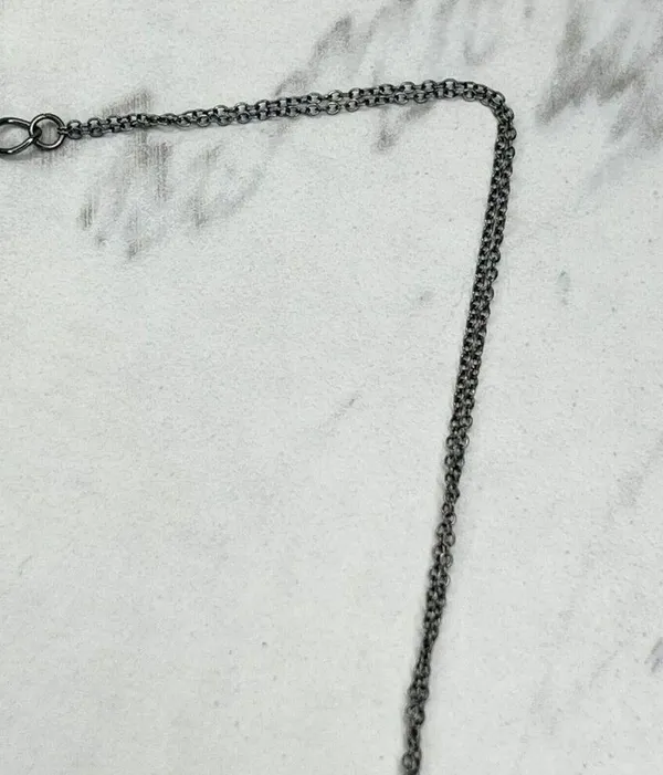Chico's Double Strand Long Beaded Chain Link Necklace - Image 4