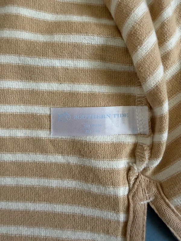 NWT Southern Tide Demi‎ Stripe Irish Cream Preppy Coastal Polo Shirt Dress - Image 9