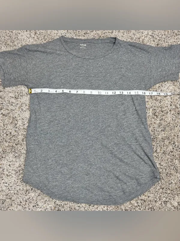 Madewell Whisper Cotton Crewneck Tee Small S Grey Heather Short Sleeve C0984 - Image 6