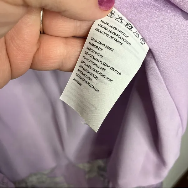 Bardot Britt Lavender‎ floral off the shoulder dress size 4/XS - Image 8
