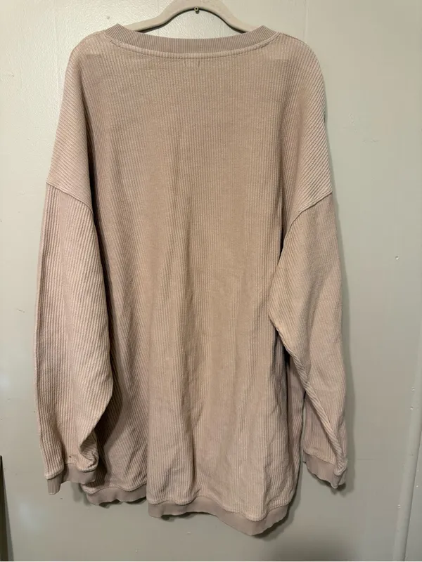Aerie Women's Oversized Waffle Knit Crewneck Sweater - Dusty Rose - Image 6
