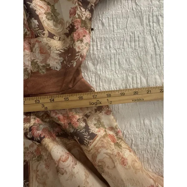 Miss Rosier the Fabienne Neutral Floral Print Mini Dress Size Medium Buttons - Image 11