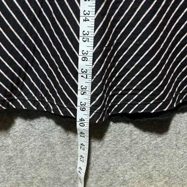Aventura Womens‎ Black White Striped Maxi Skirt 100% Cotton Chevron Size Medium - Image 4