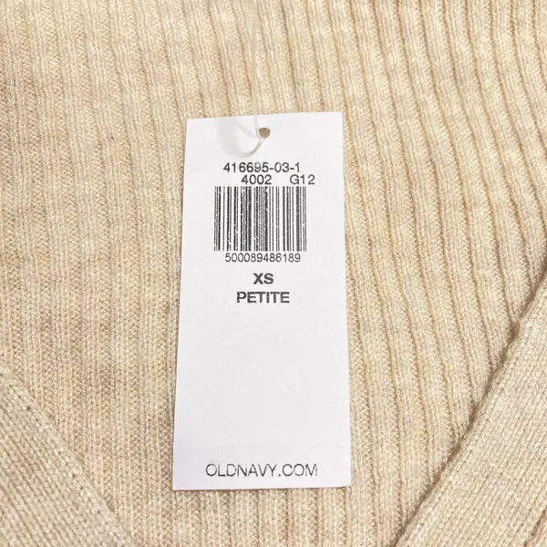 NWT Old Navy Cream Long-Sleeve Cropped Rib-Knit Cardigan Sweater Size XS Petite - Image 6